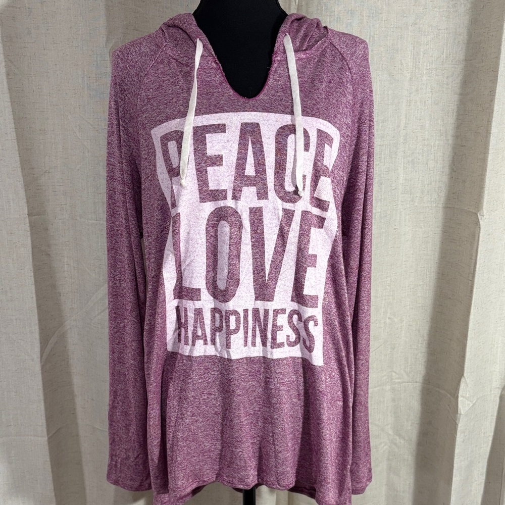 City Streets Women's Purple Graphic Hoodie Top